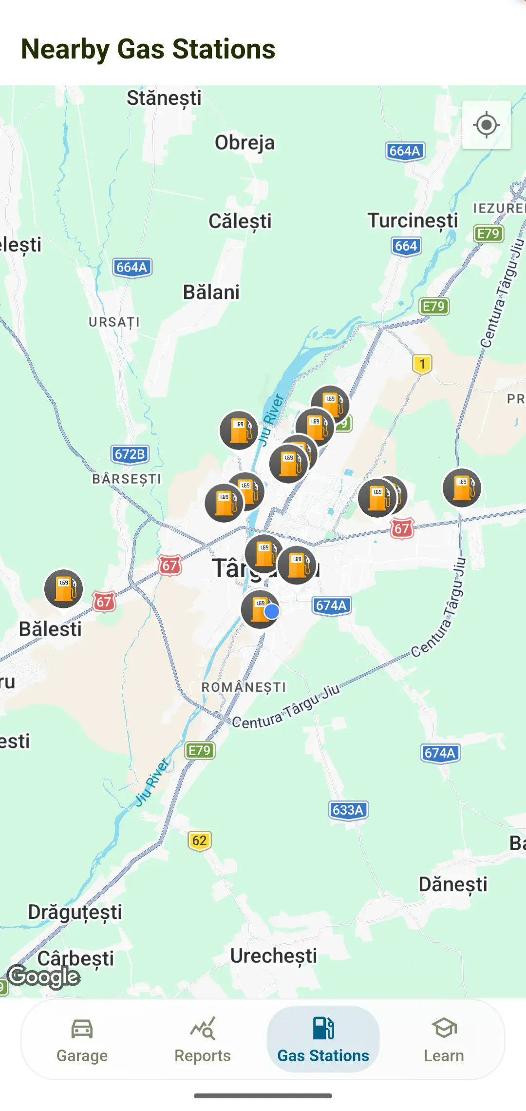 AutoMetric Nearby Gas Stations Map Feature
